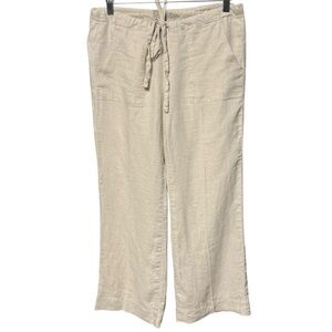 KUT FROM THE KLOTH 100% linen pant khaki drawstring Size 4
